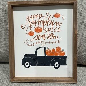 Pumpkin Spice Season Art Print with Black Truck